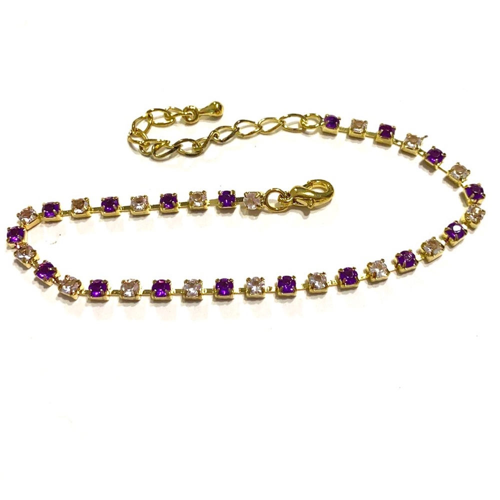 Tennis Bracelet Purple Clear European Crystal